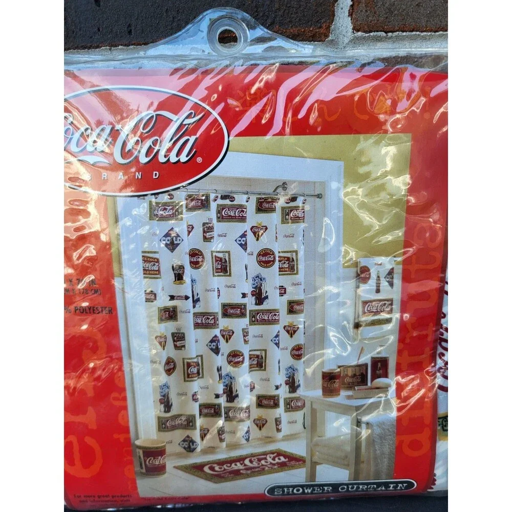Vintage Coca-Cola Shower Curtain Made In USA 1990s Rare